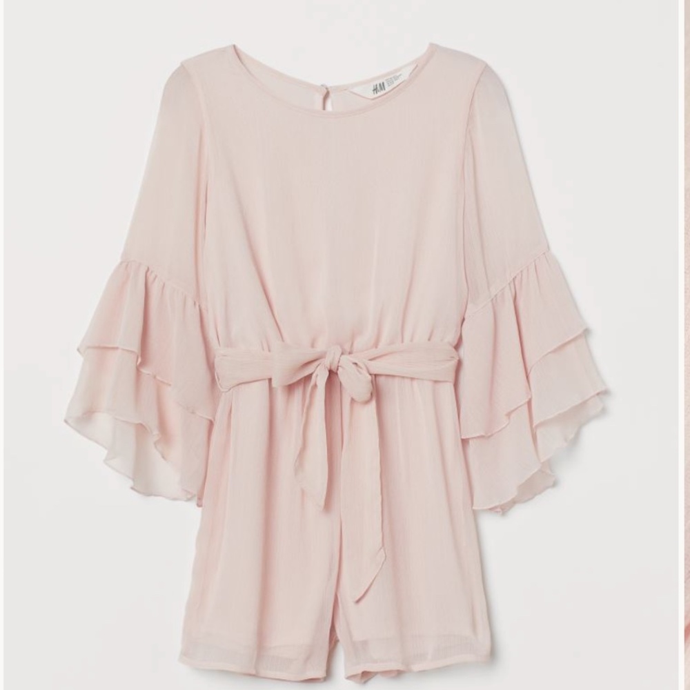 EUC Girls Chiffon Romper w/ Bell Sleeves sz 13/14